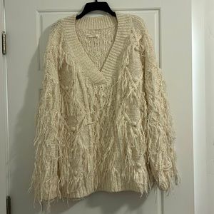 Cream Anthropologie sweater, size L